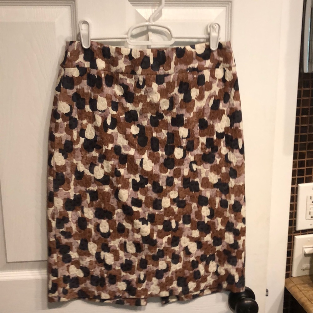Print J. Crew pencil skirt